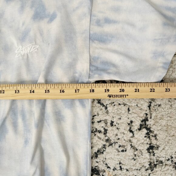 STWD Men's Tie Dye Tee Size S White Blue Cotton Blend Resortwear Summer Outdoor - Picture 7 of 8